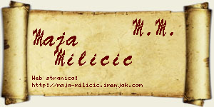 Maja Miličić vizit kartica